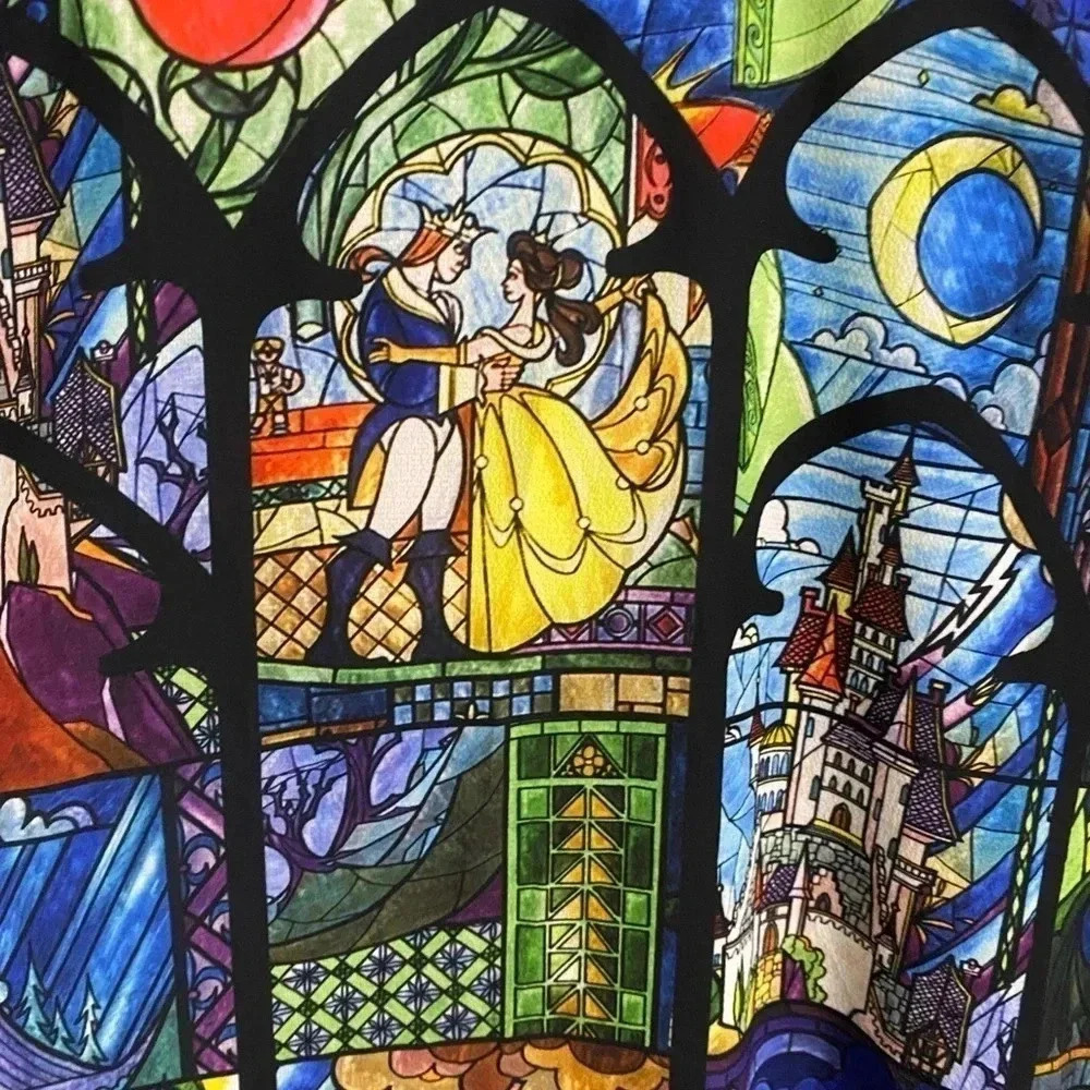 MinkPink Disney Ever After Stained Glass Short Dress Size Small Beauty & Beast - Picture 3 of 7